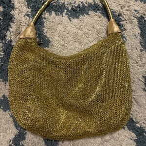 Sun and Sand Gold Mesh Shoulder Bag